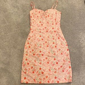 Ralph Lauren pale pink floral dress, Sz:0 NWOT